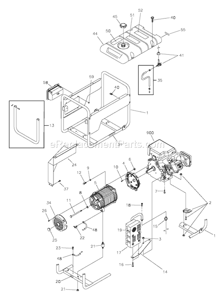 Page C Diagram and Parts List for 030219-0  Briggs and Stratton Generator